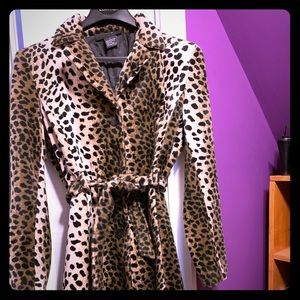 Leopard trench coat